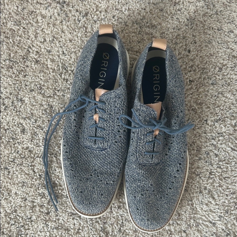 Cole Haan Men's Gray/Blue Knit Oxfords